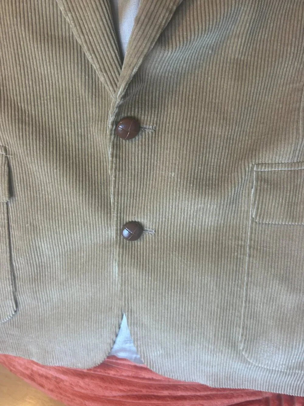 Vintage Patrick James Corduroy Sport Coat Suede Elbow Patches Made in USA L XL